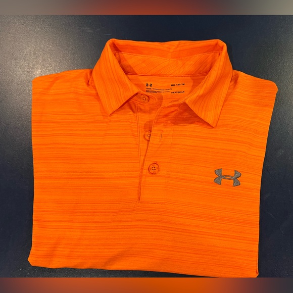 Under Armour Polo Shirts One is Heather Grey & One is Orange - Picture 3 of 13